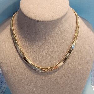 Vintage Monet Gold Plated Big Statement Necklace 16"